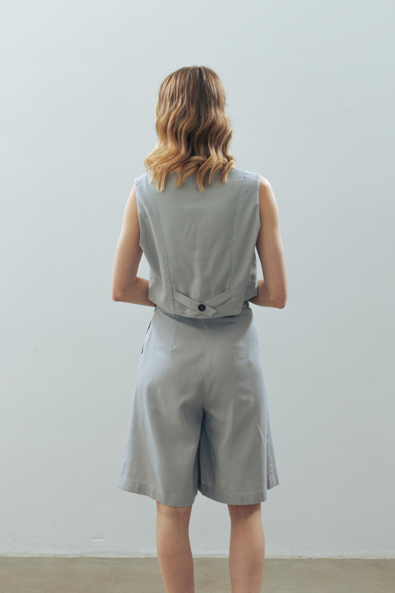 Шорты лен/вискоза в цвете УТРЕННИЙ ТУМАН