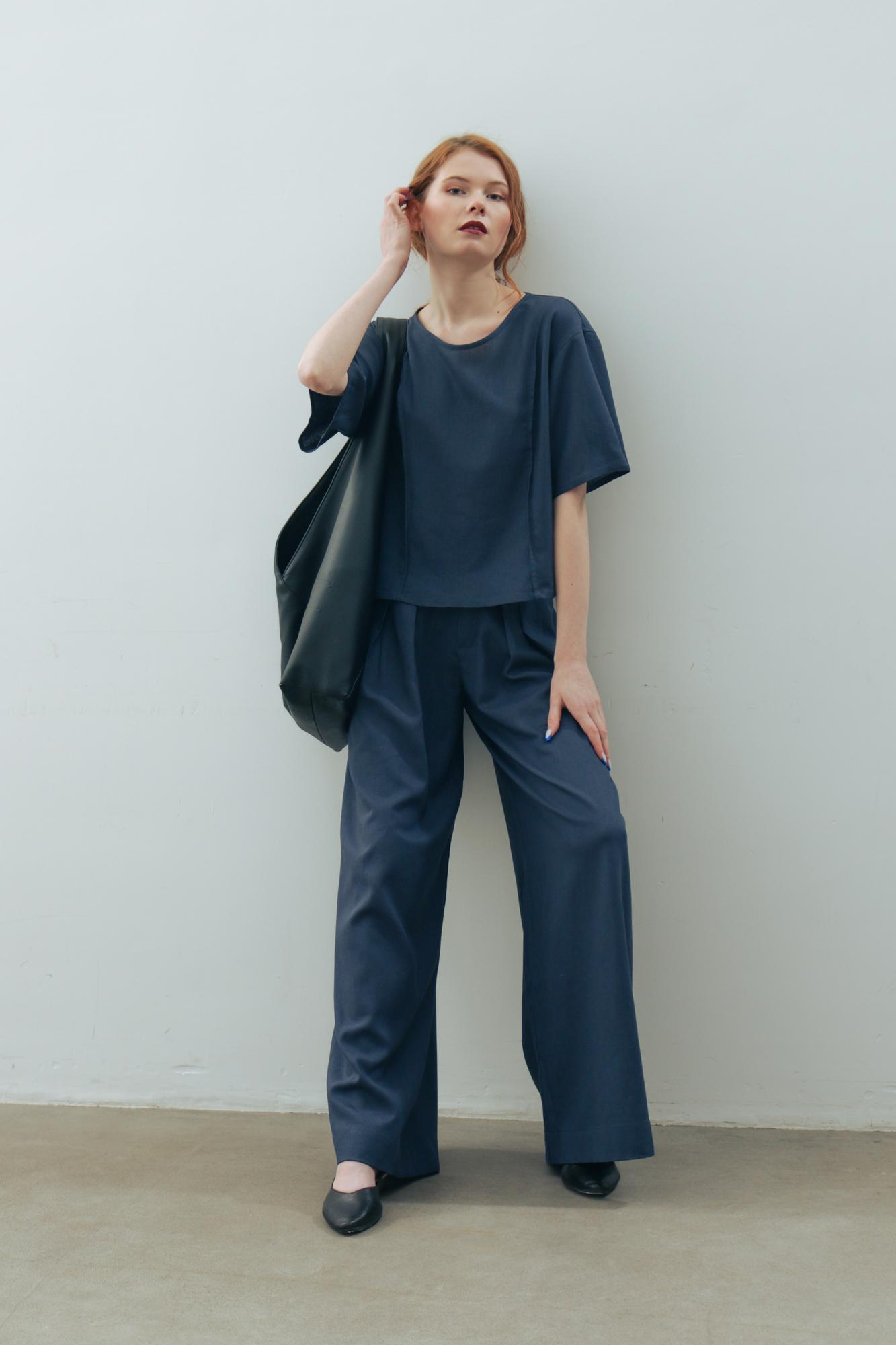 Брюки лен/вискоза в цвете ЛЕТНЯЯ НОЧЬ