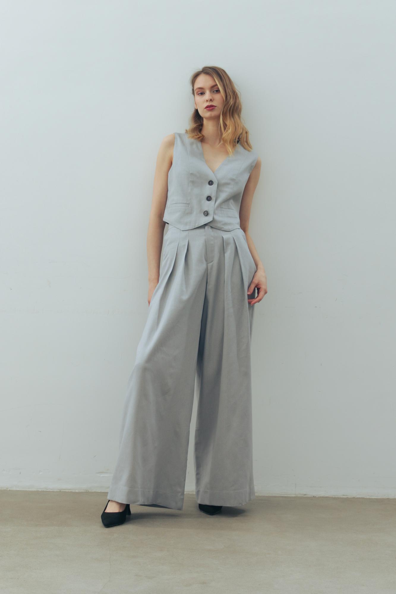 Брюки лен/вискоза в цвете УТРЕННИЙ ТУМАН