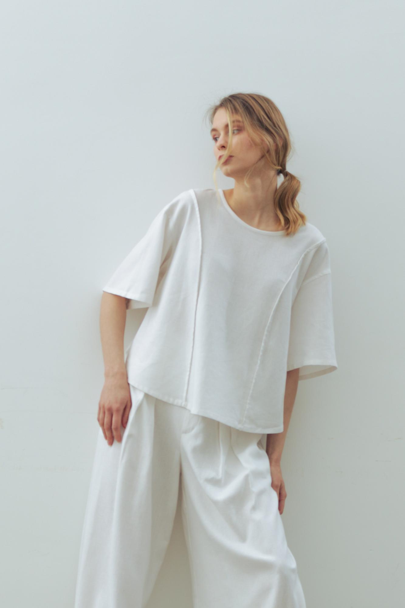 Блузка лен/вискоза в цвете МОРСКОЙ КРУИЗ