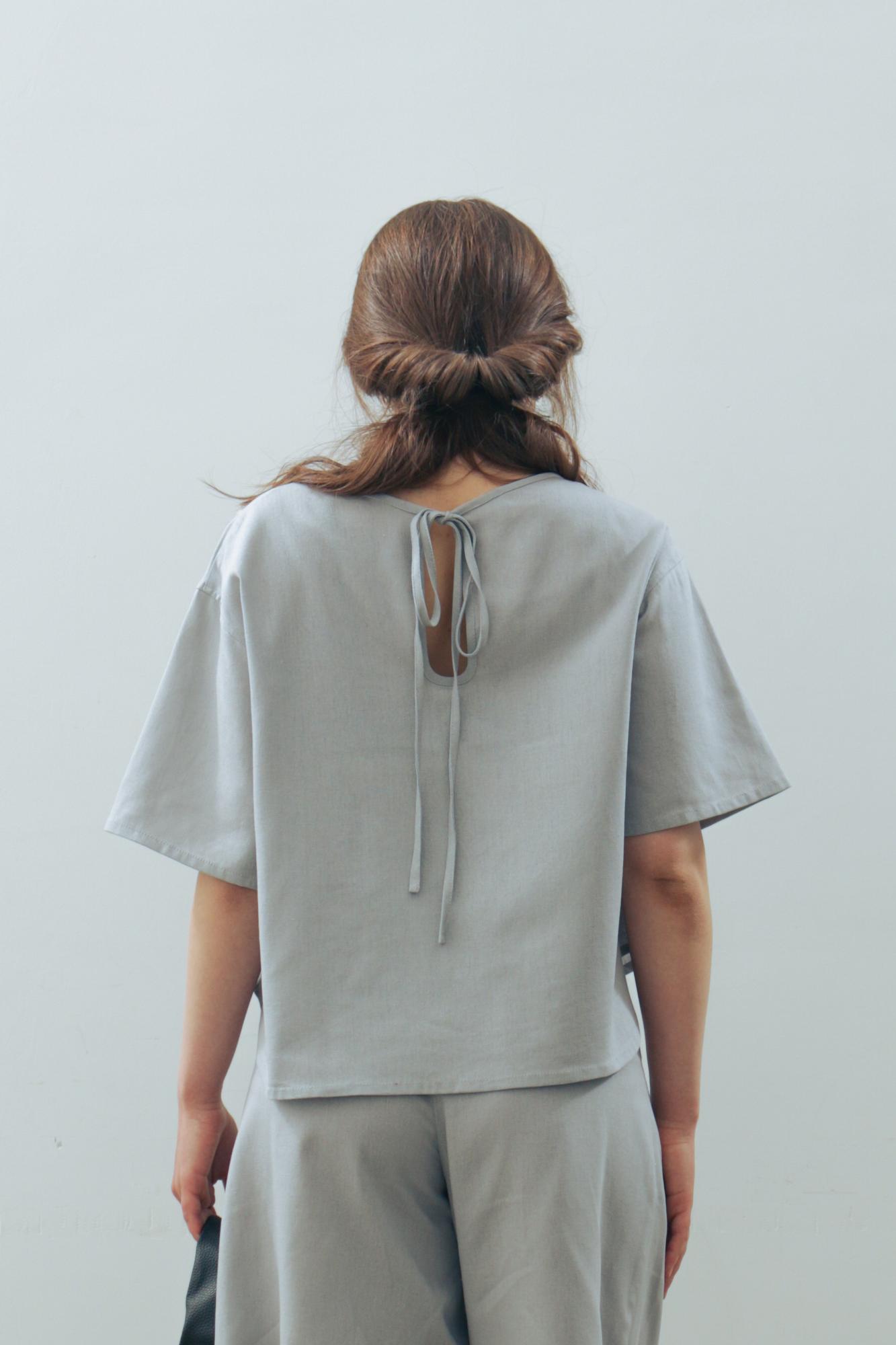 Блузка лен/вискоза в цвете УТРЕННИЙ ТУМАН