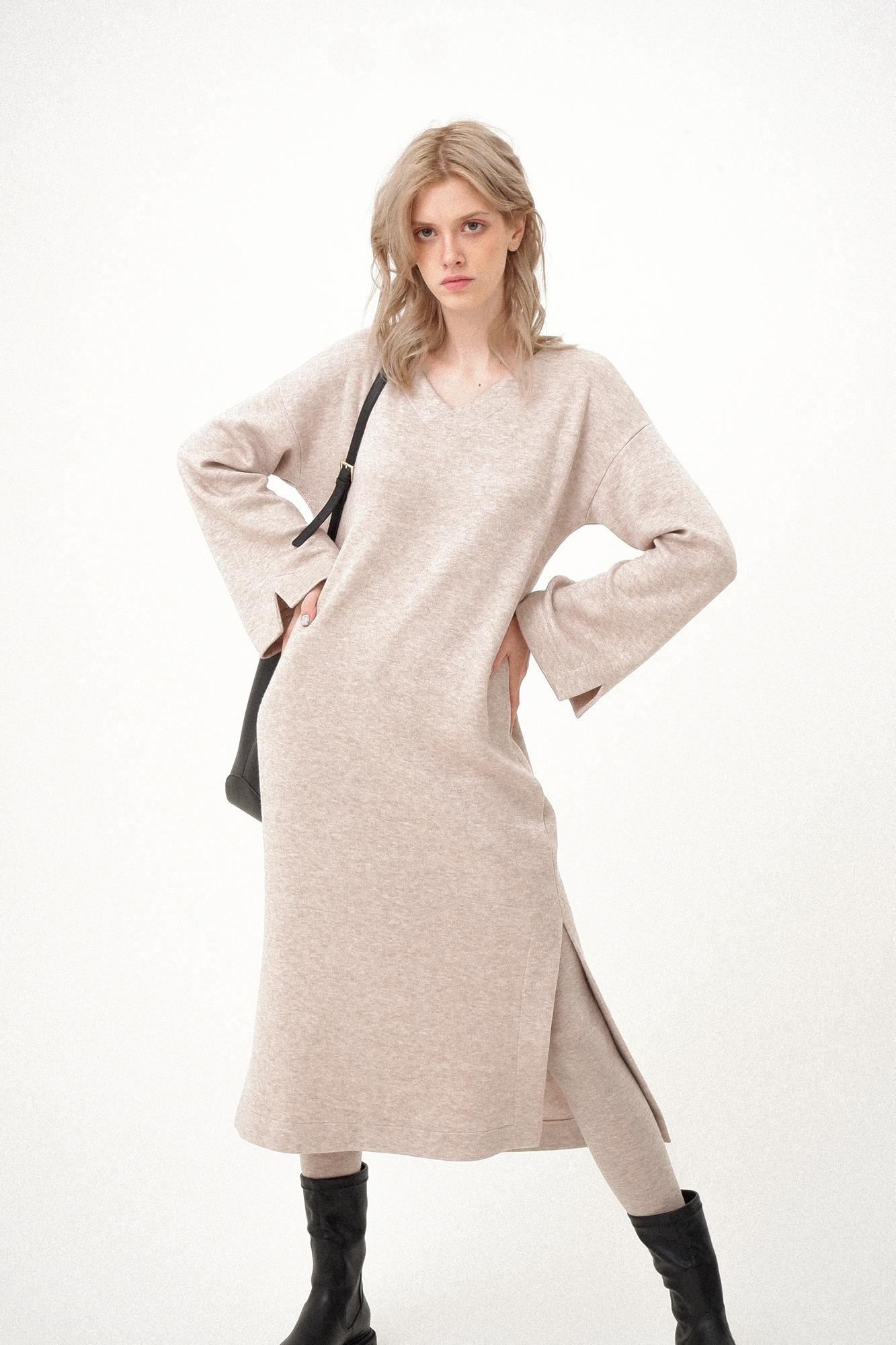 Платье с разрезами "Песчаная Роза" трикотажное