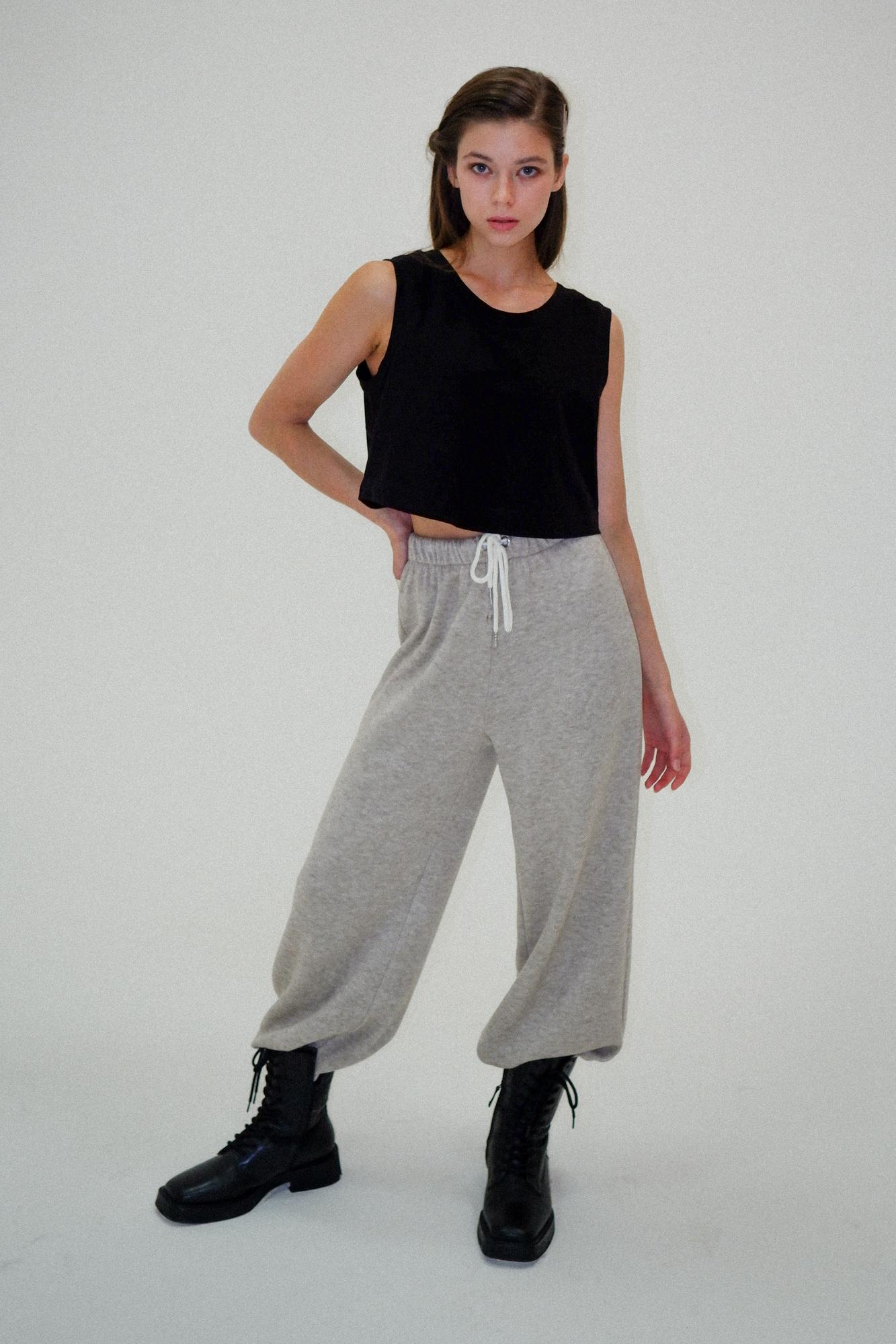 Брюки прямые "Древесный Пепел" трикотажные