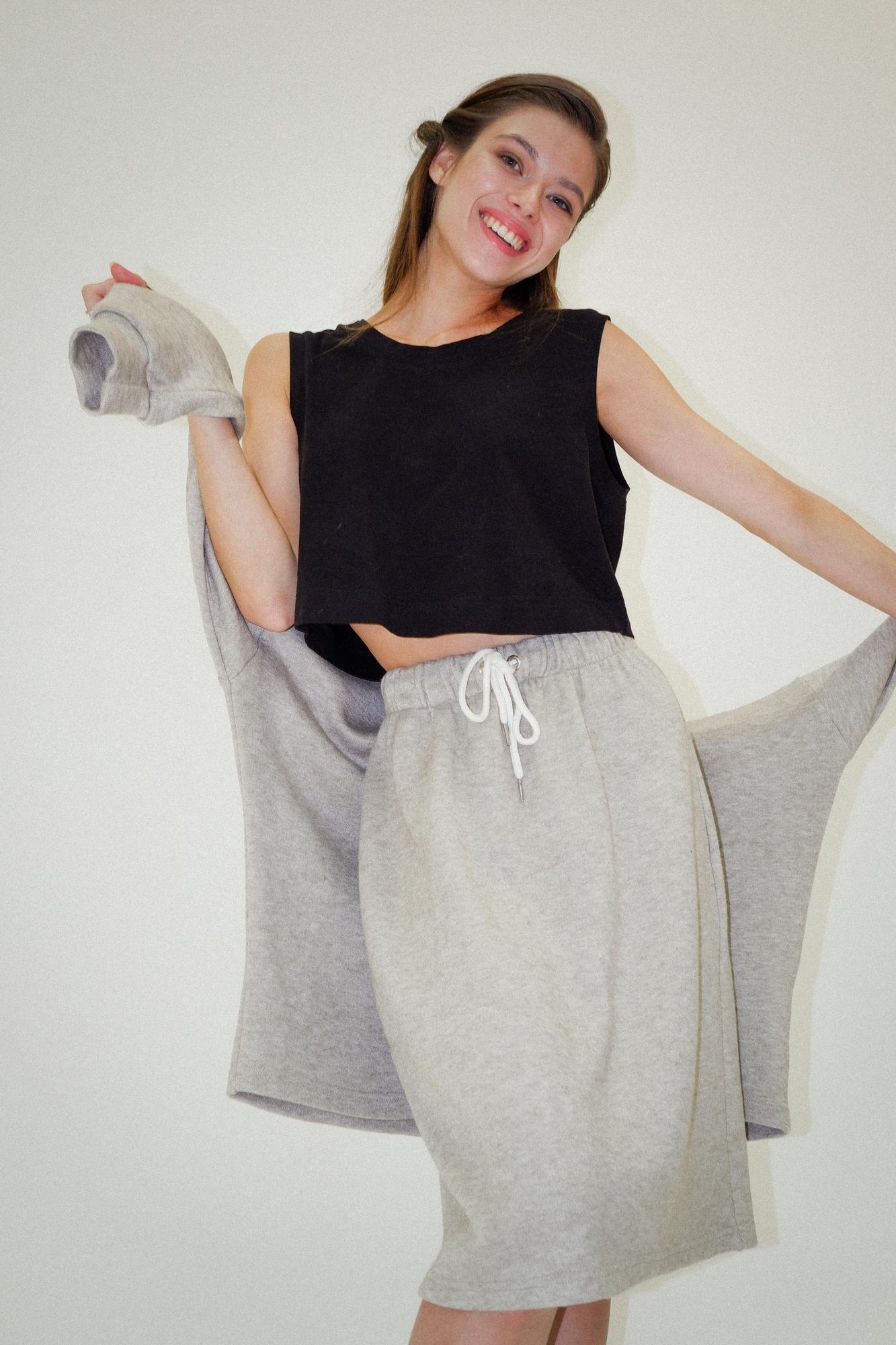 Юбка-карандаш "Древесный Пепел" трикотажная