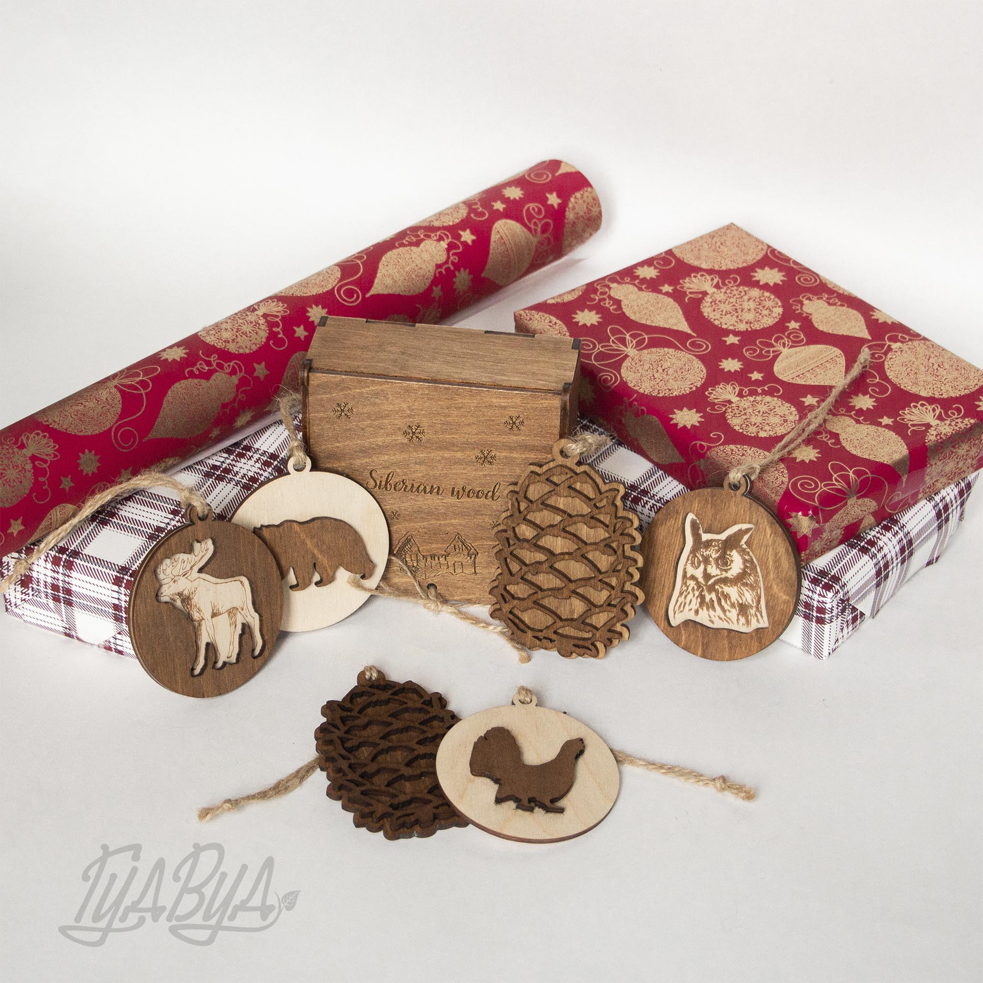 Набор ёлочных украшений "Сибирская тайга 2.0"