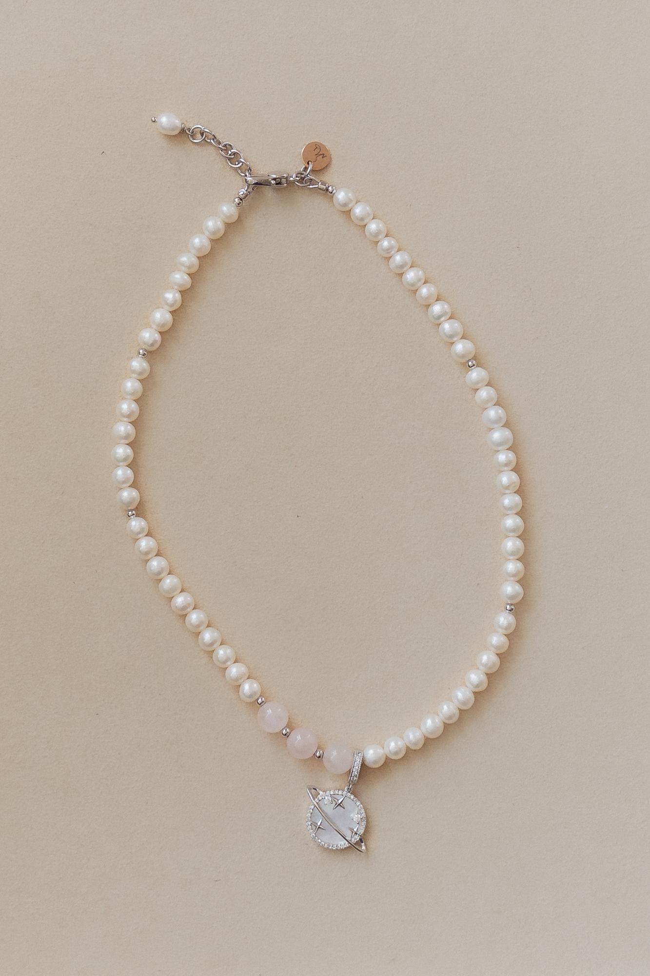 Жемчуг и розовый кварц