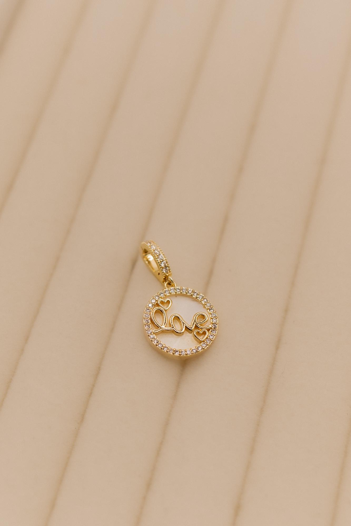 Love перламутр со стразами золото