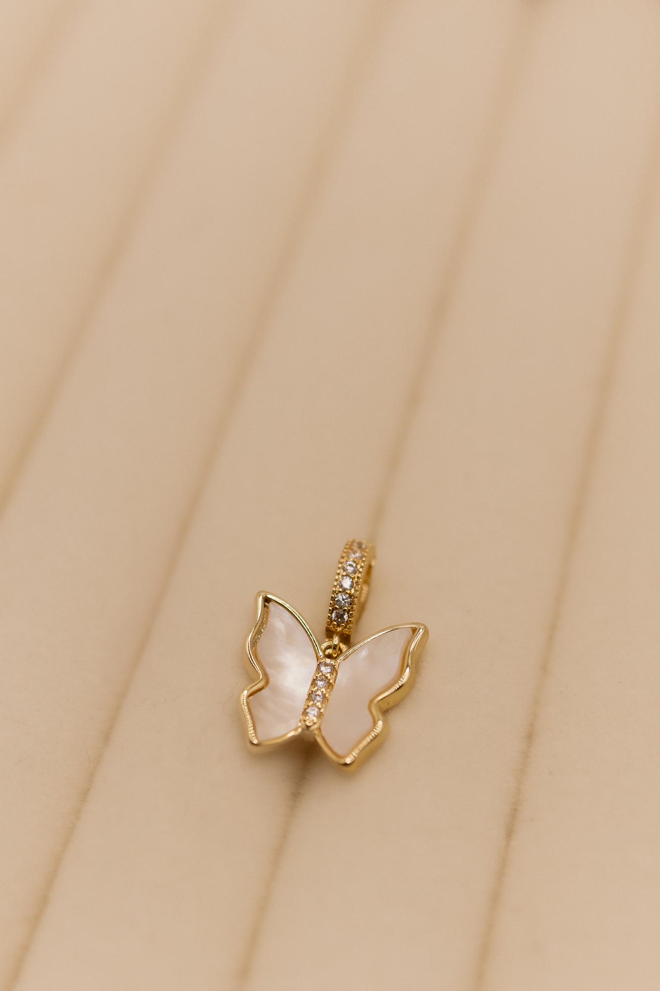 Бабочка перламутр со стразами