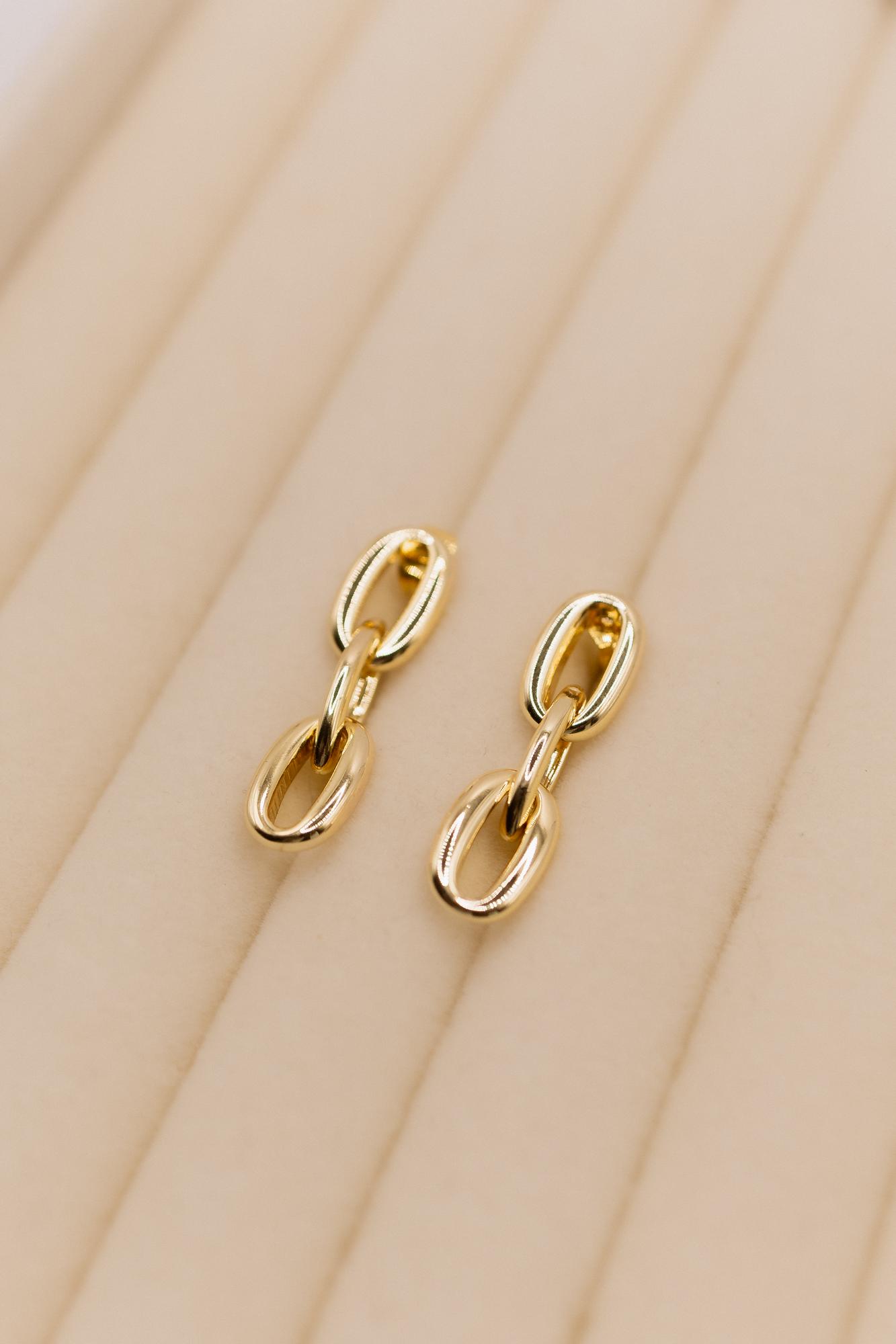 Серьги звенья, золото