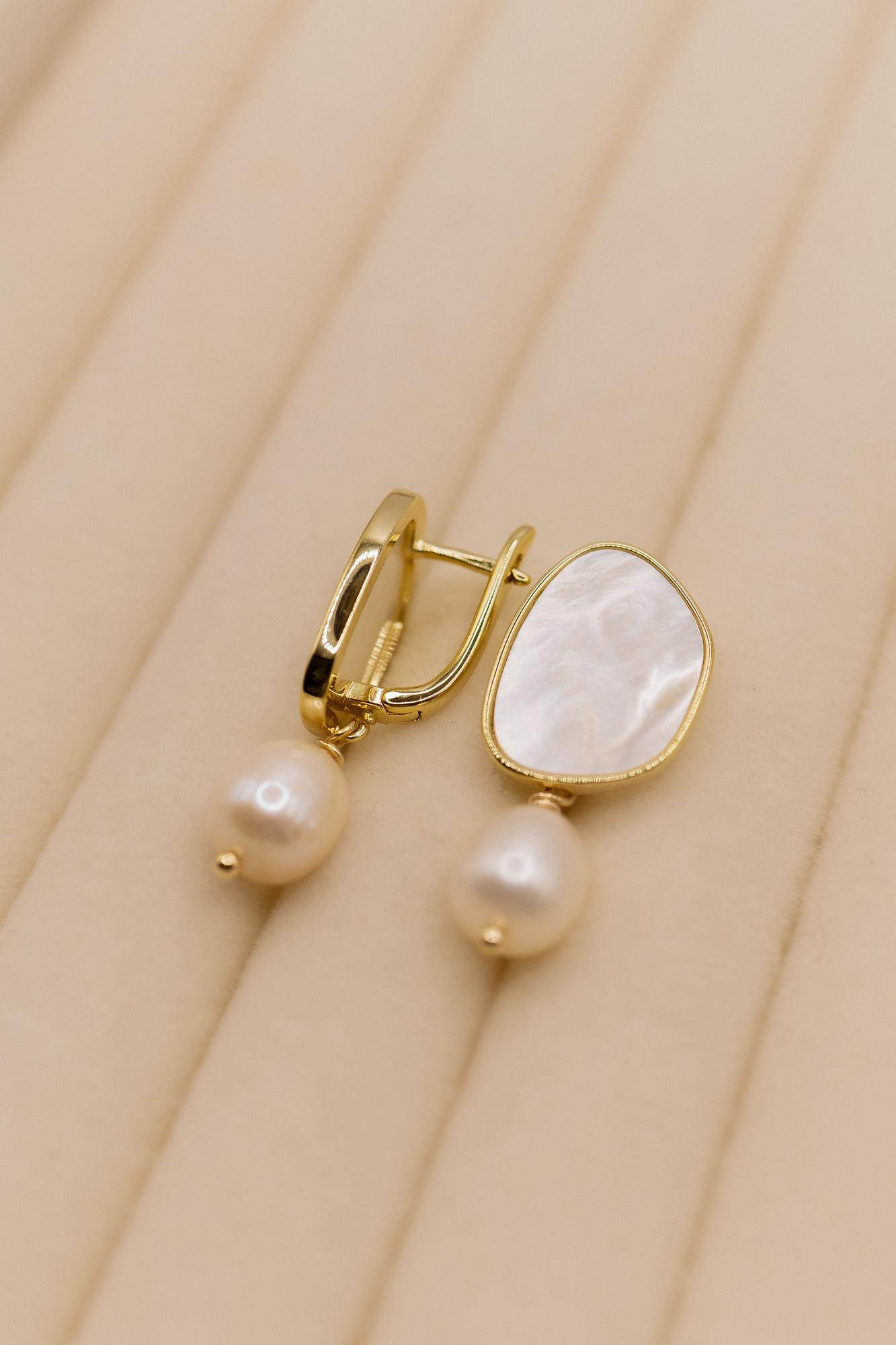 Серьги перламутр с жемчугом