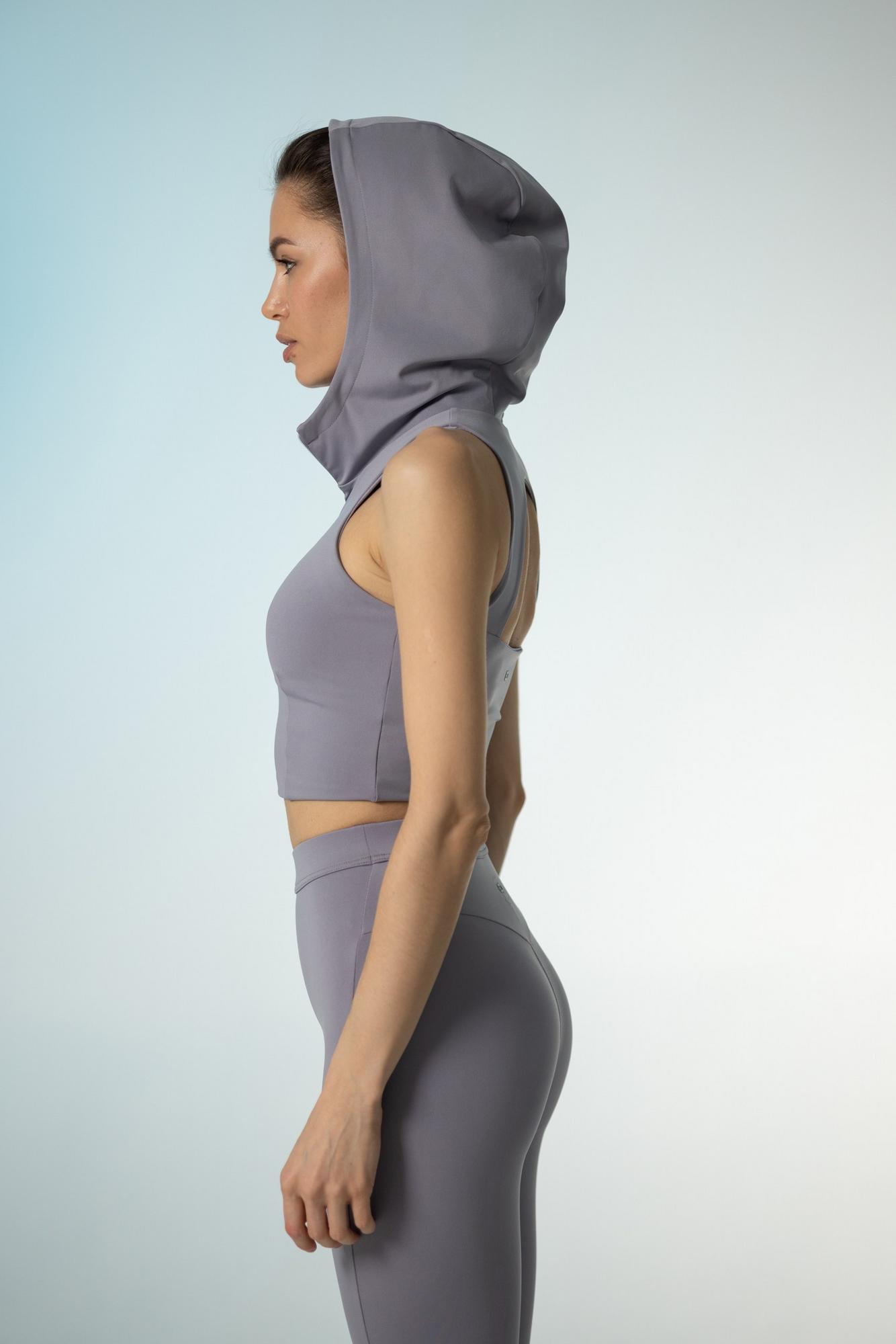 Топ с капюшоном серый ДВИЖЕНИЕ