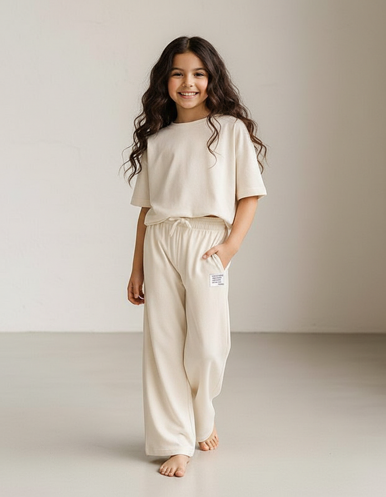 Брюки палаццо в пижамном стиле