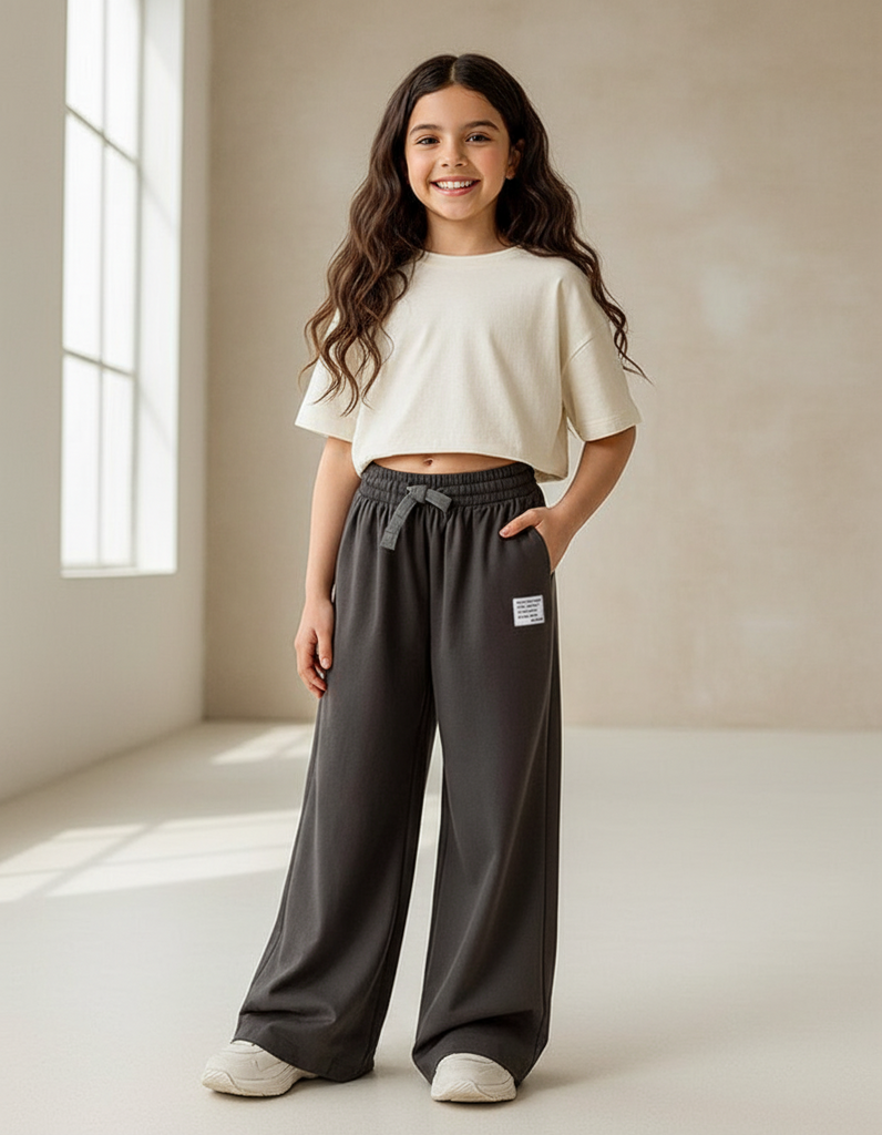 Брюки палаццо в пижамном стиле