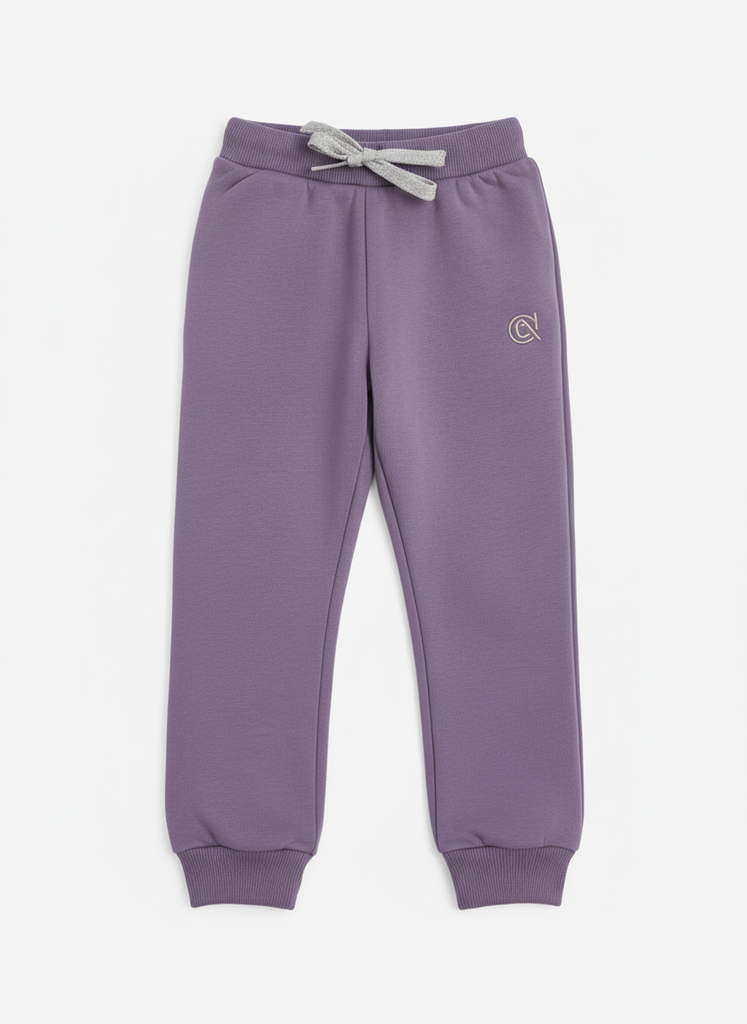 Джоггеры лавандовые теплые с начесом