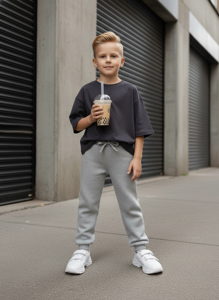 Джоггеры серый меланж утепленные с начесом