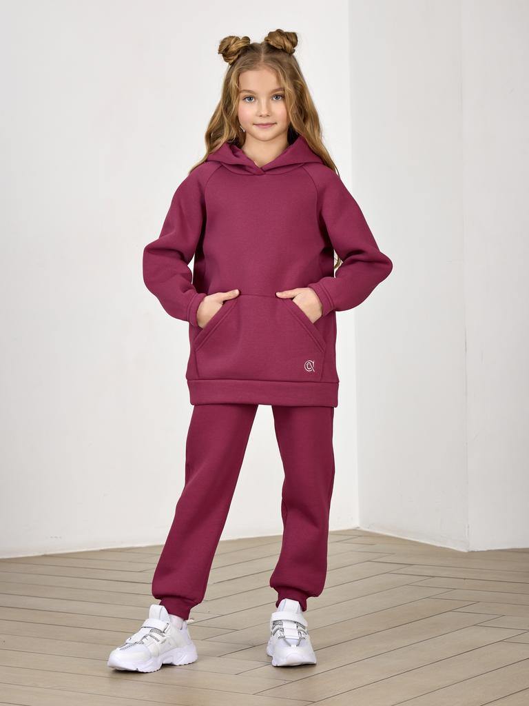 Джоггеры пурпурный теплые с начесом