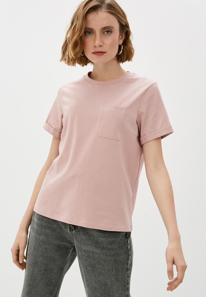Футболка женская укороченная с карманом