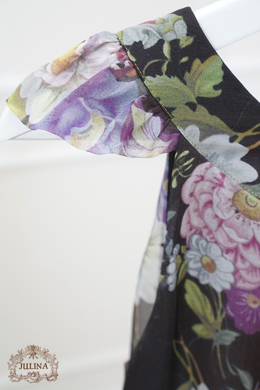 Платье летнее мини с цветами шелковое