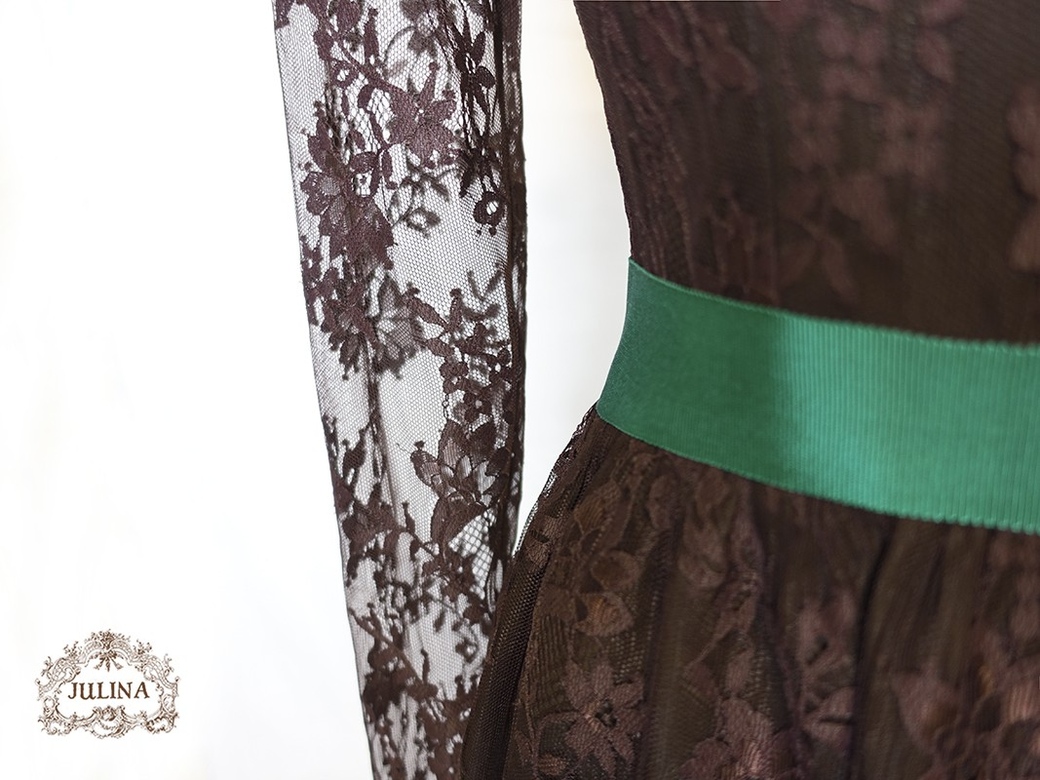 Платье кружевное "Шоколадная вишня"