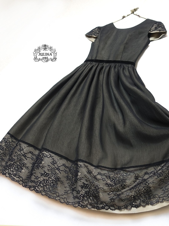 Платье "Кофе со сливками" из натурального шелка