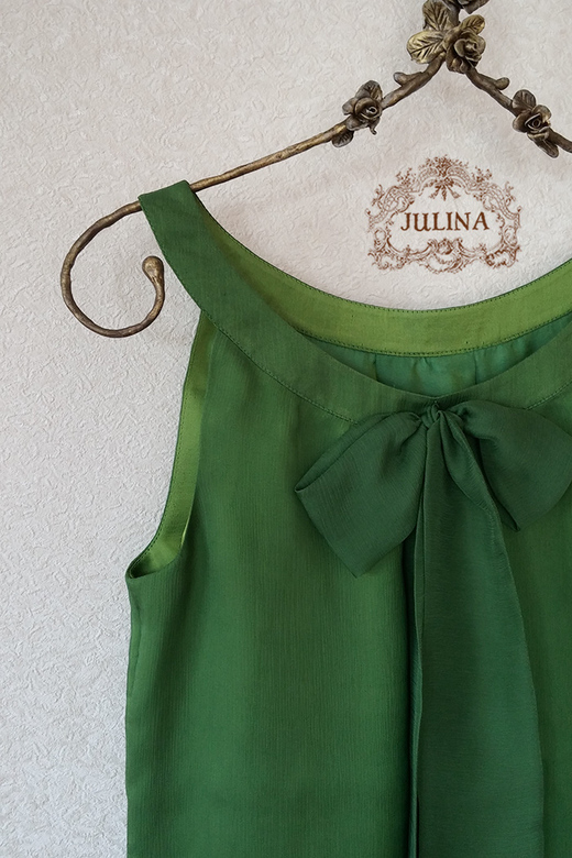 Блузка шелковая "Изумруд"