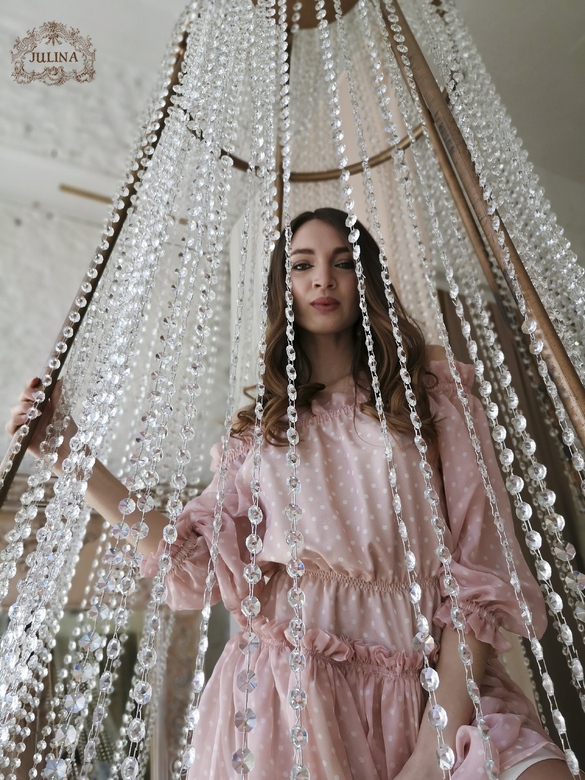 Платье шелковое "Карамельные горошки"