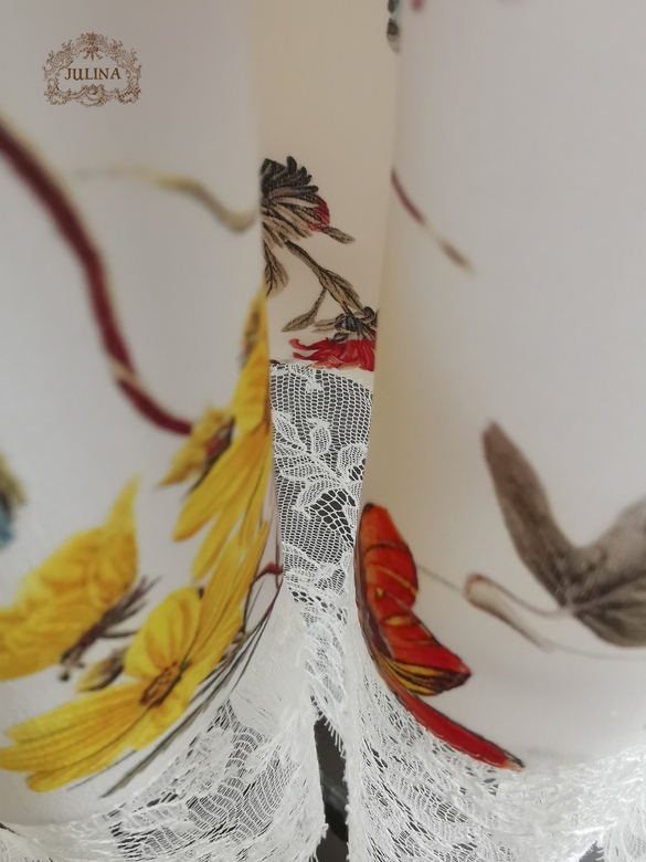 Платье шелковое с кружевом "Летний сон"