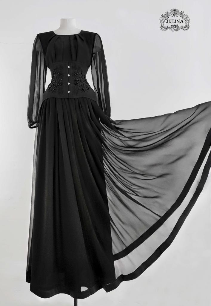 Платье корсетное черное "Версаль"