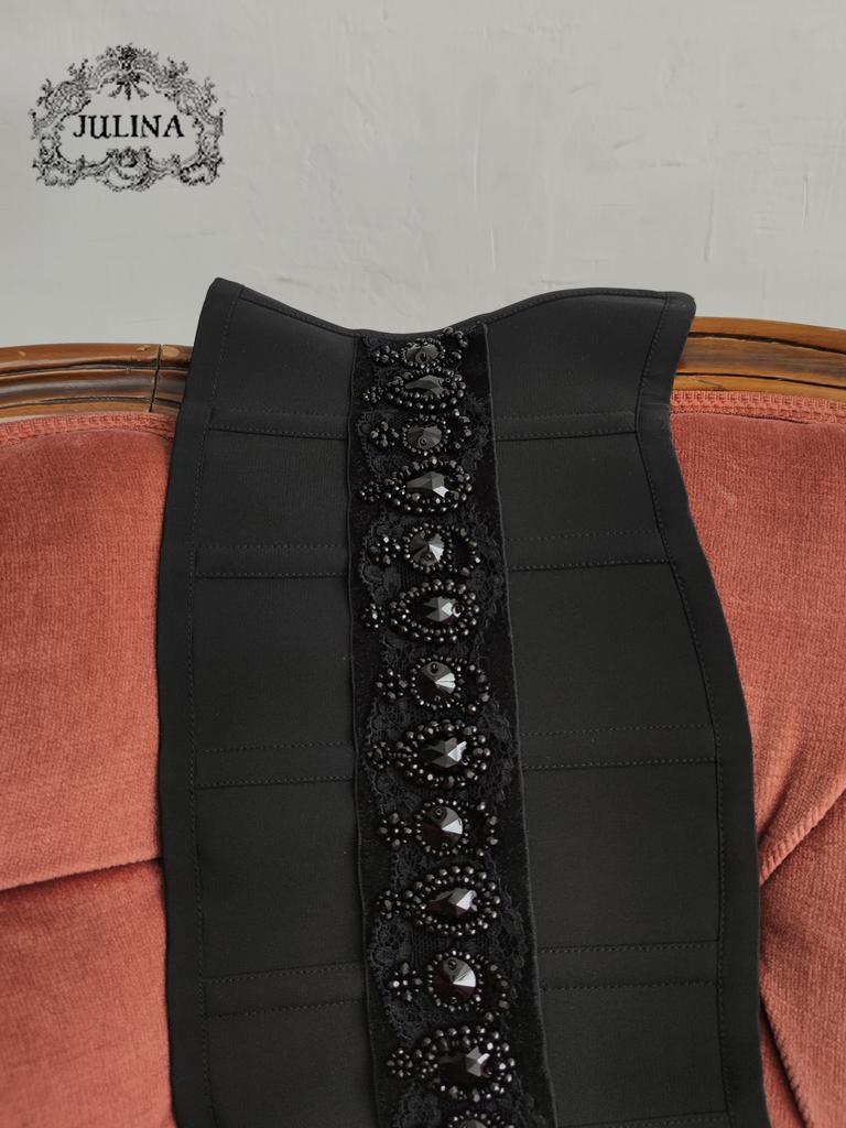 Корсет пояс черный ручная вышивка