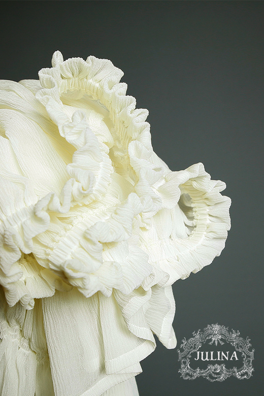 Блузка шелковая ванильная "Нежность"