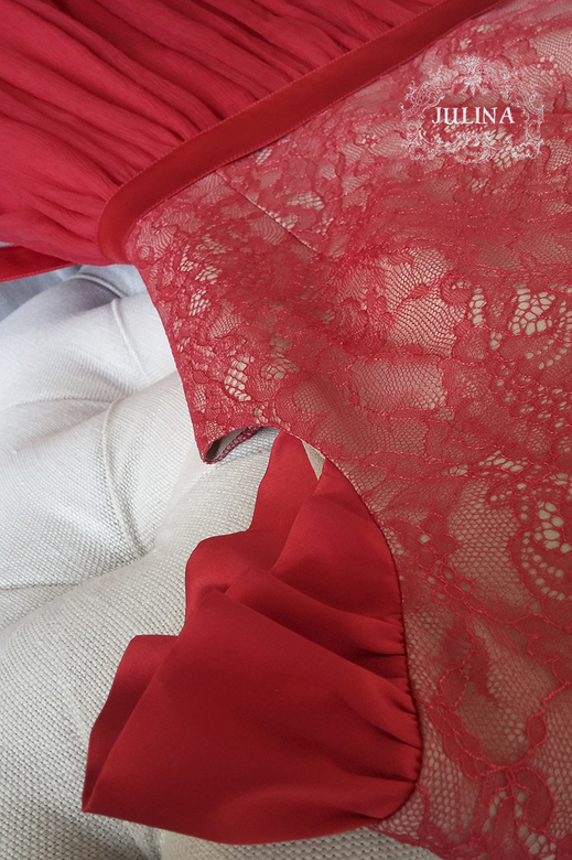 Платье шелковое "Жар-Птица"