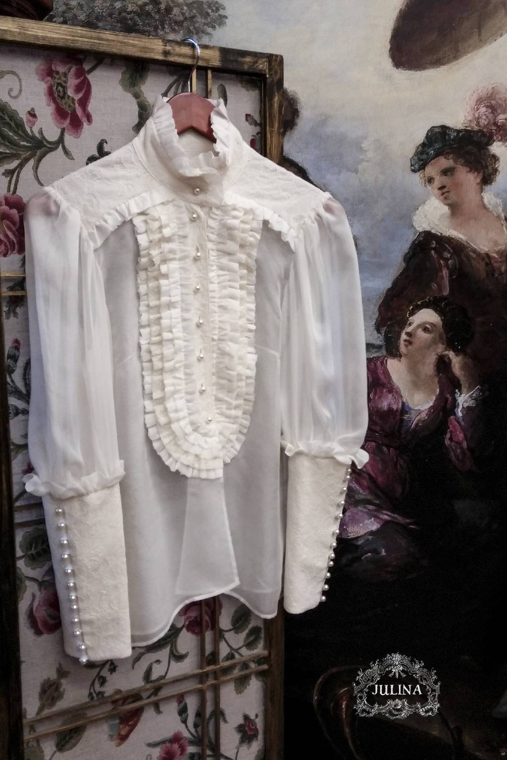 Блузка "Голливудские грезы" молочная