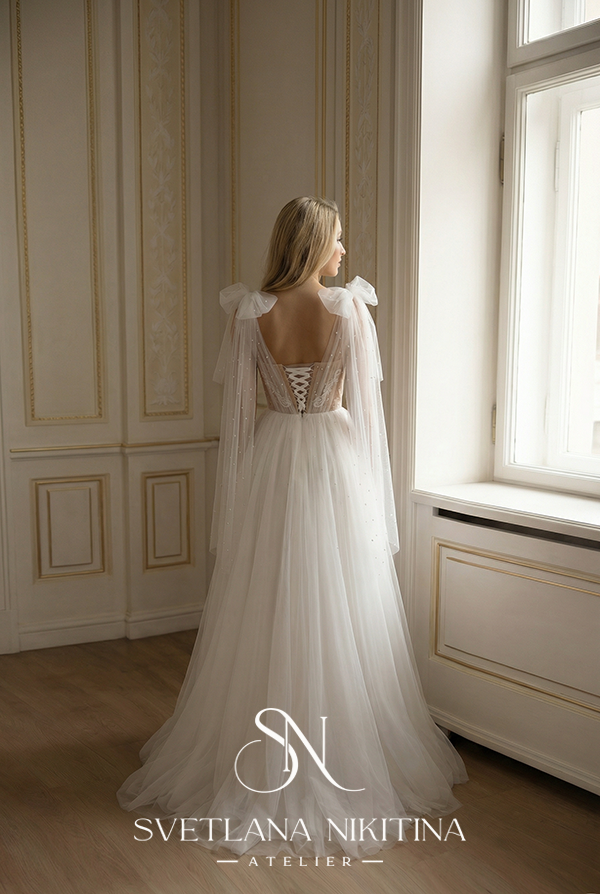 Свадебное платье ANET с бантами на плечах