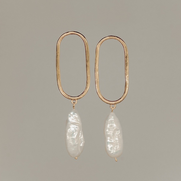 Серьги Овал в позолоте Sergacheva