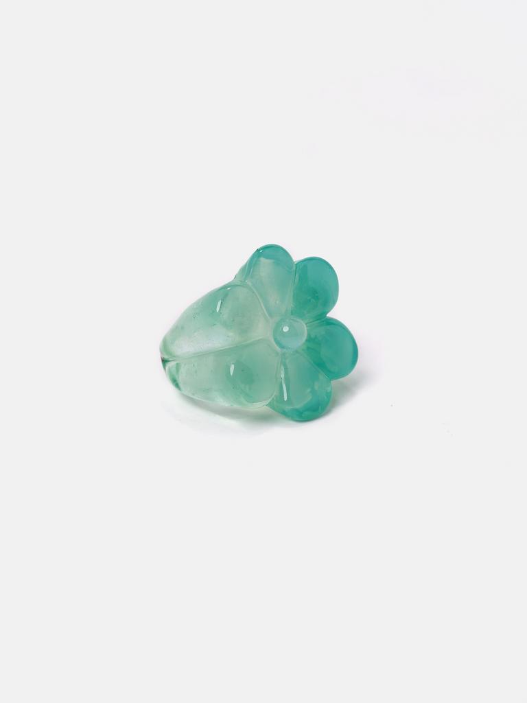 Little mint/teal flower ring Don't drop the glass