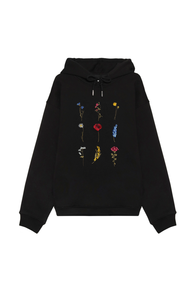 Худи Юбилейное черное Гербарий (неутепленное)