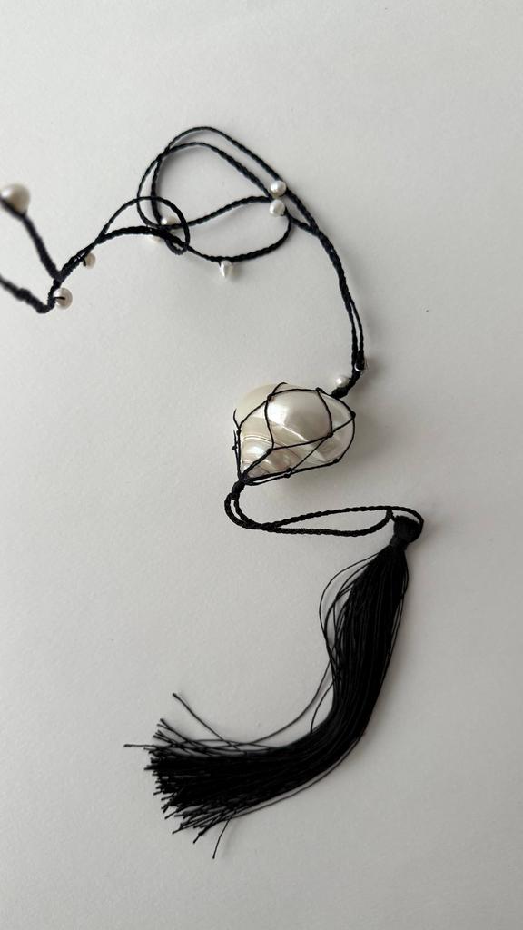 Раковина в макраме с жемчужинами IMPERIALIS mini Project Bead