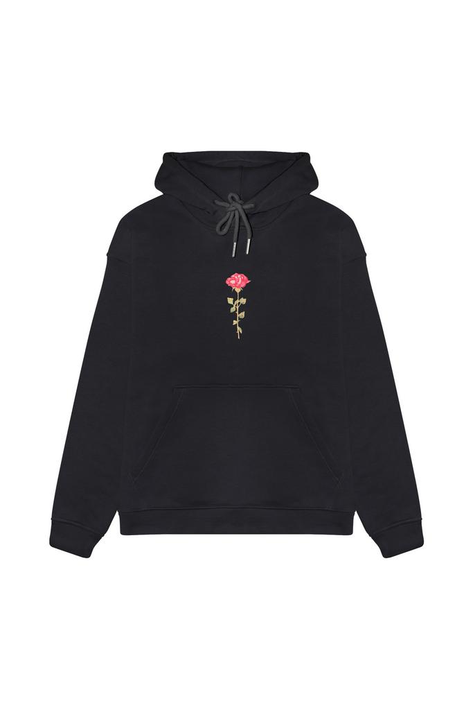 Худи Роза темно-серое Гербарий (утепленное, с шнурком в поясе)