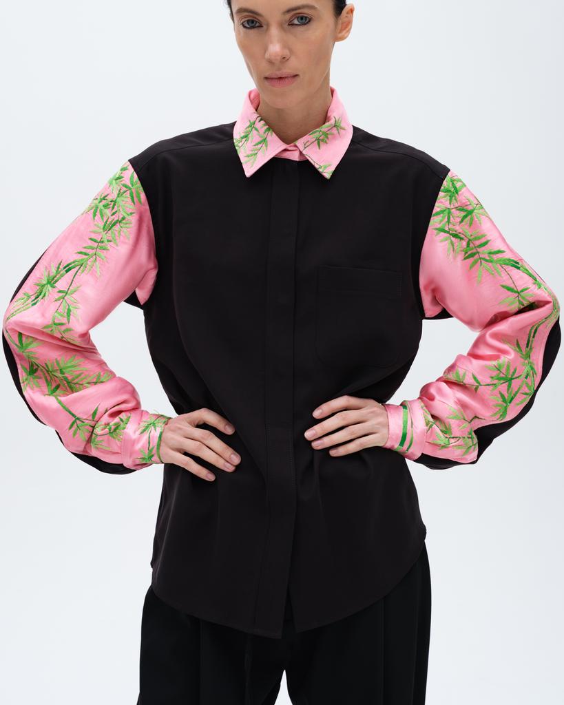 Рубашка LIBERTE embroidered black Отосион