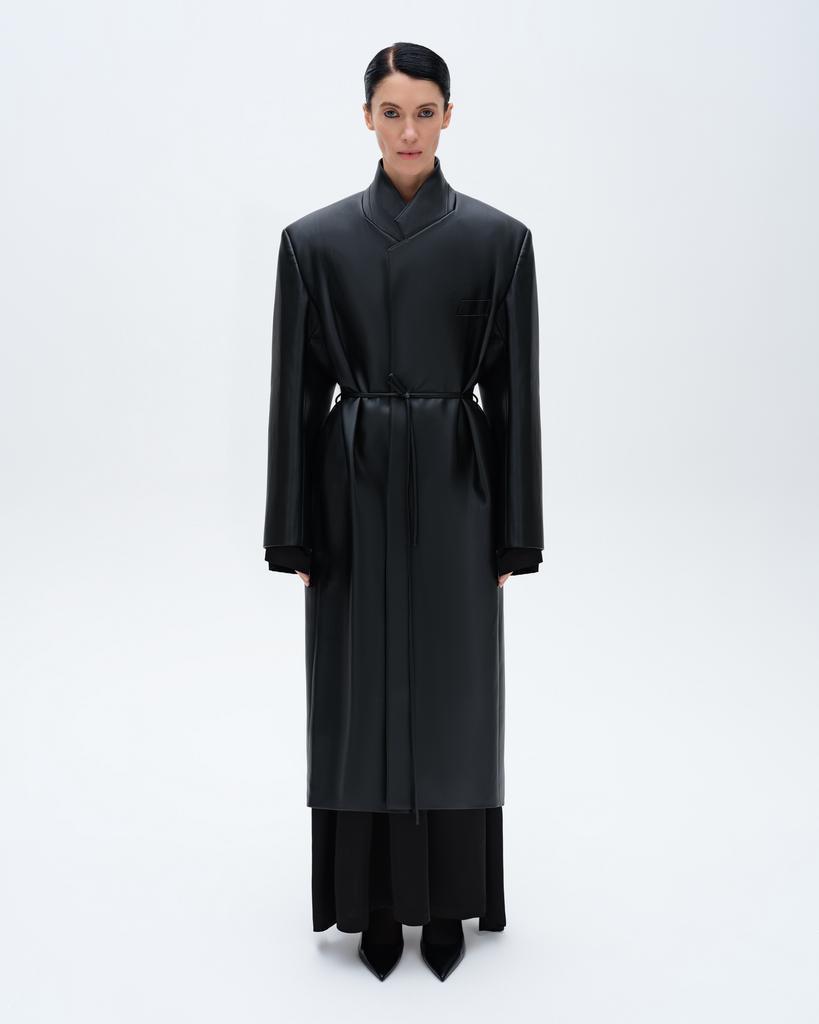 Плащ LIBERTE straight vegan leather black Отосион
