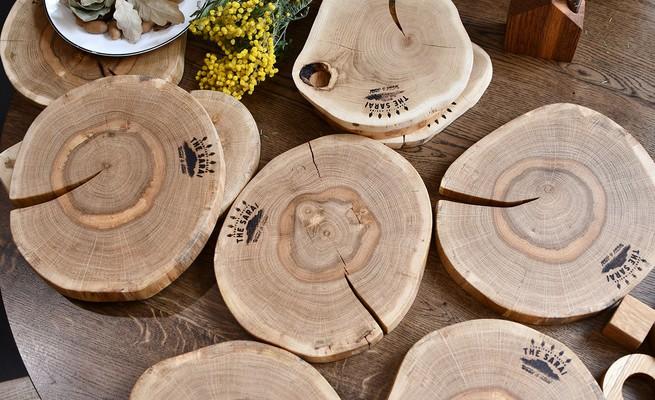 Спил дуба для подачи и сервировки 25см