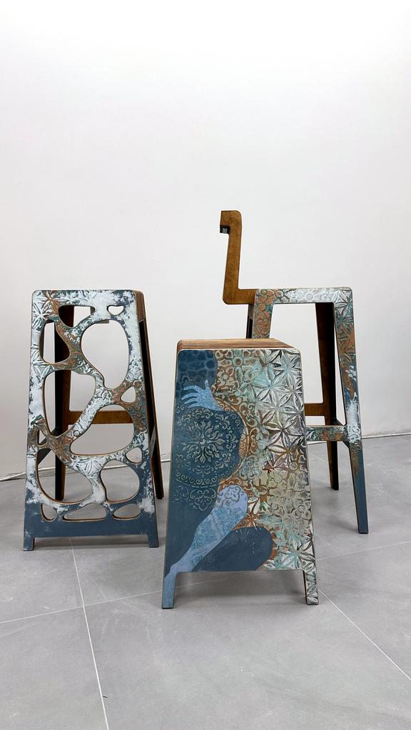 Комплект табуретов «ДВОЕ» / Серия «Цветок жизни»