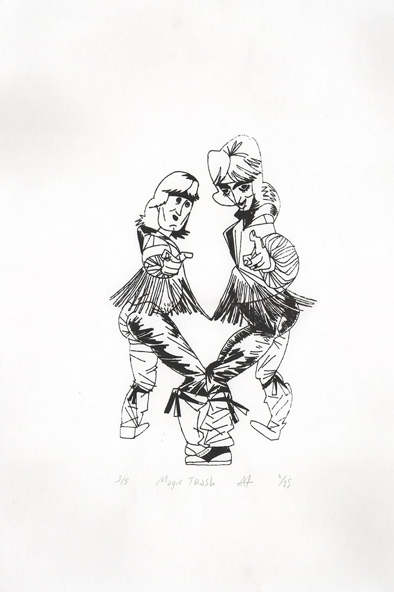 Авторская иллюстрация с двумя рестлерами