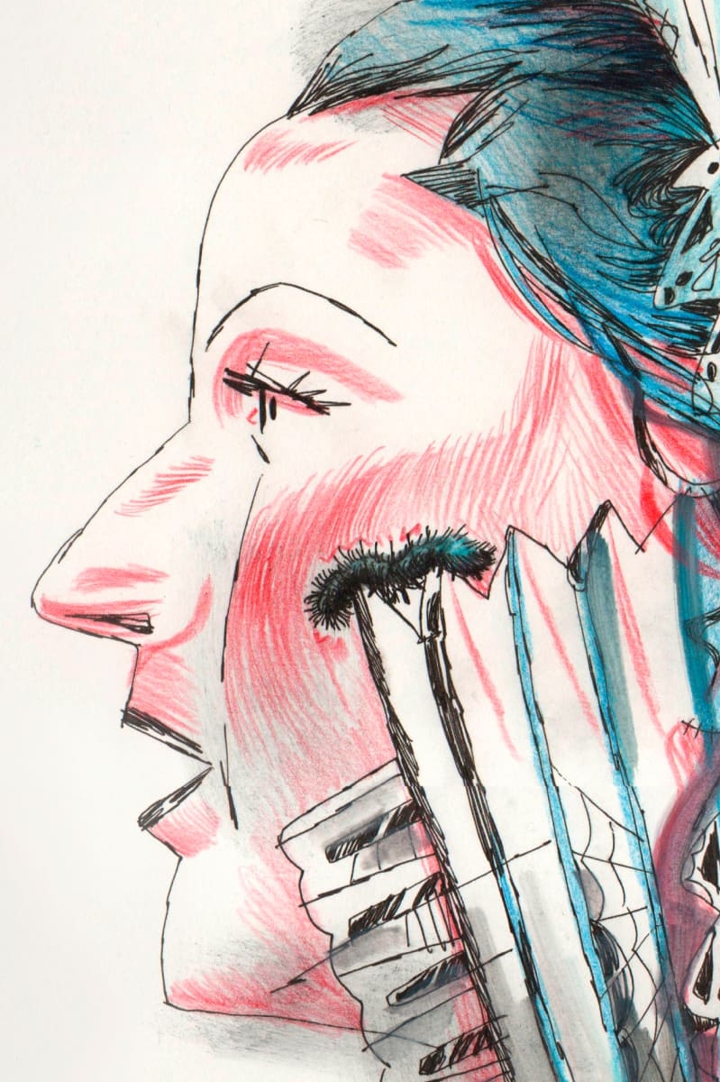 Рисунок, набросок, портрет девушки ручкой, карандашом