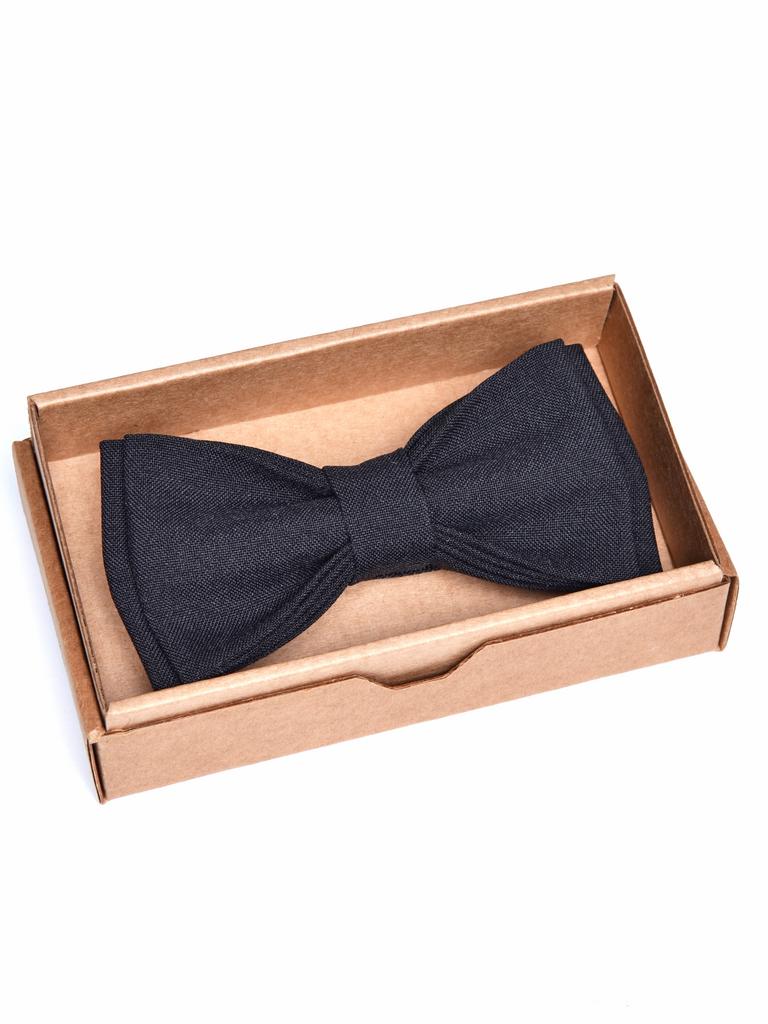 Галстук-бабочка черная однотонная