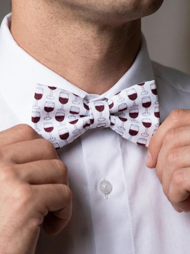 Галстук-бабочка с принтом бокалы