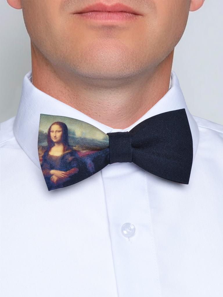 Галстук-бабочка с принтом Мона Лиза