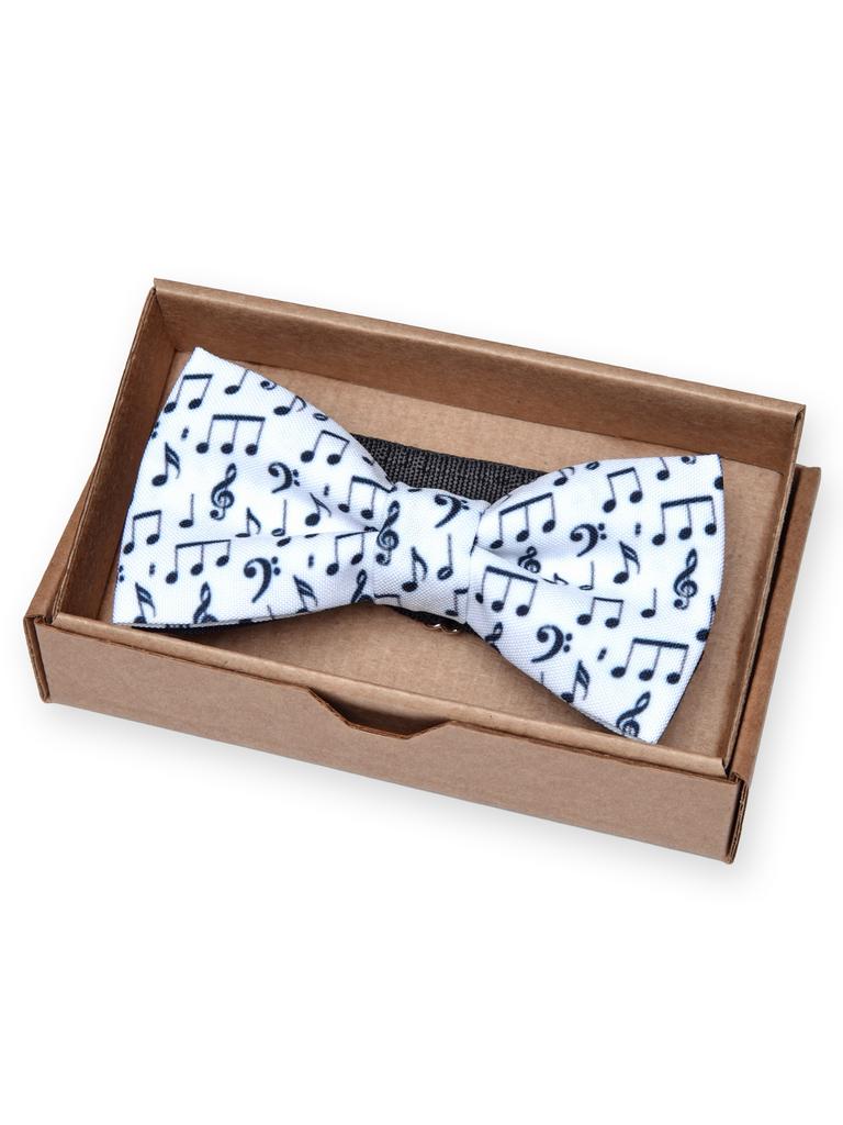 Галстук-бабочка с принтом черные ноты