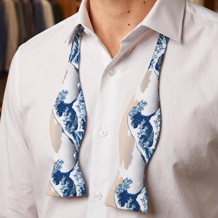 Бабочка самовяз с принтом Волна