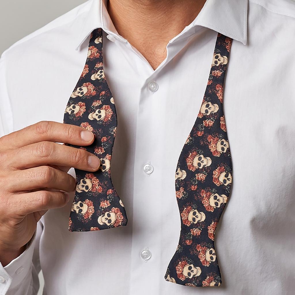 Бабочка самовяз с принтом череп